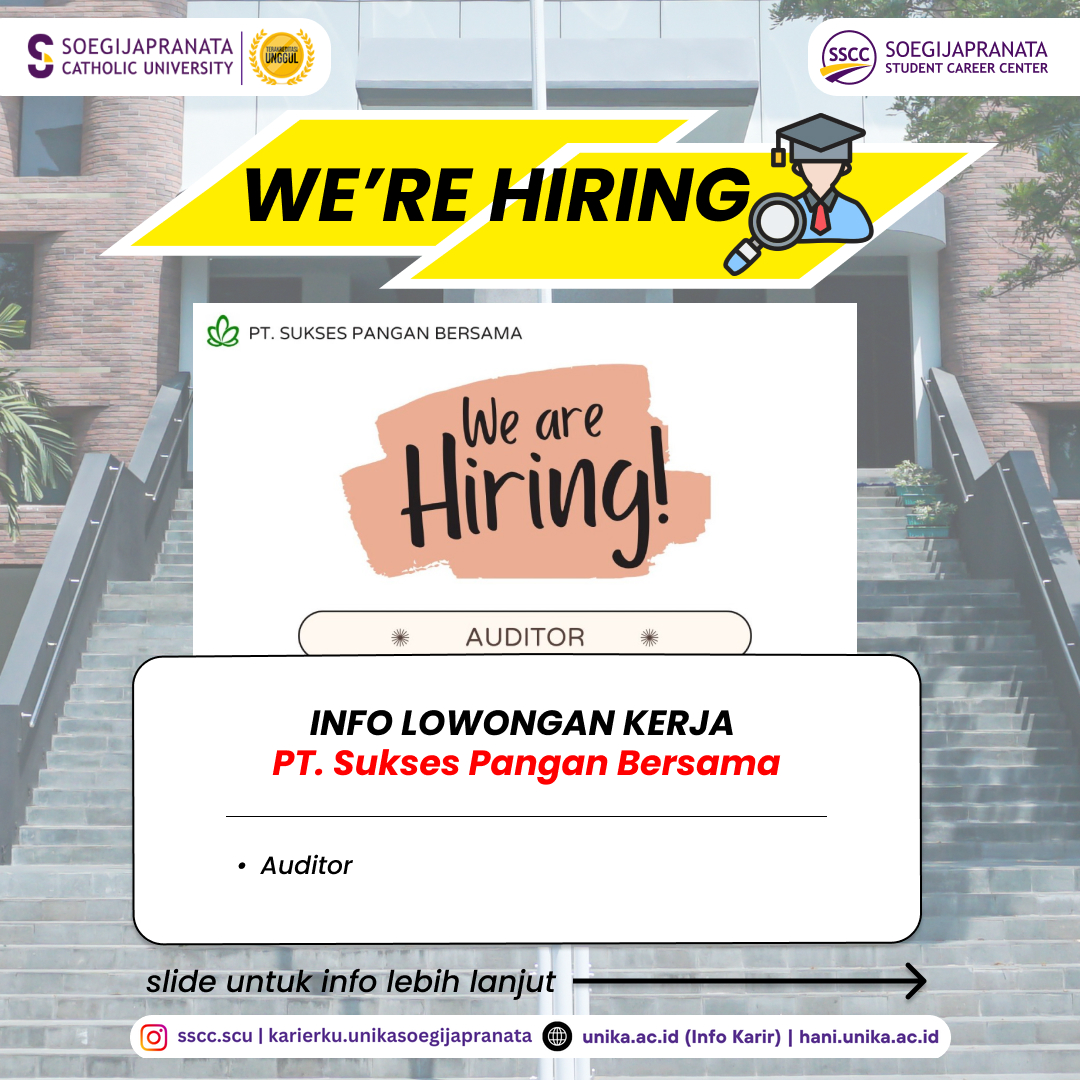 Loker Januari 2025 – PT Sukses Pangan Bersama || Auditor