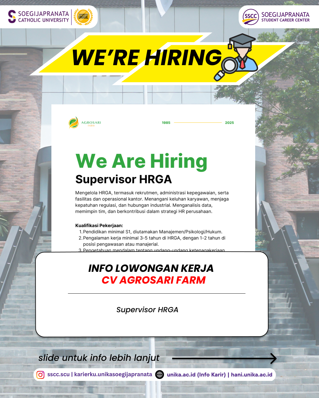 Loker Februari 2025 – CV Agrosari Farm || SPV HRGA