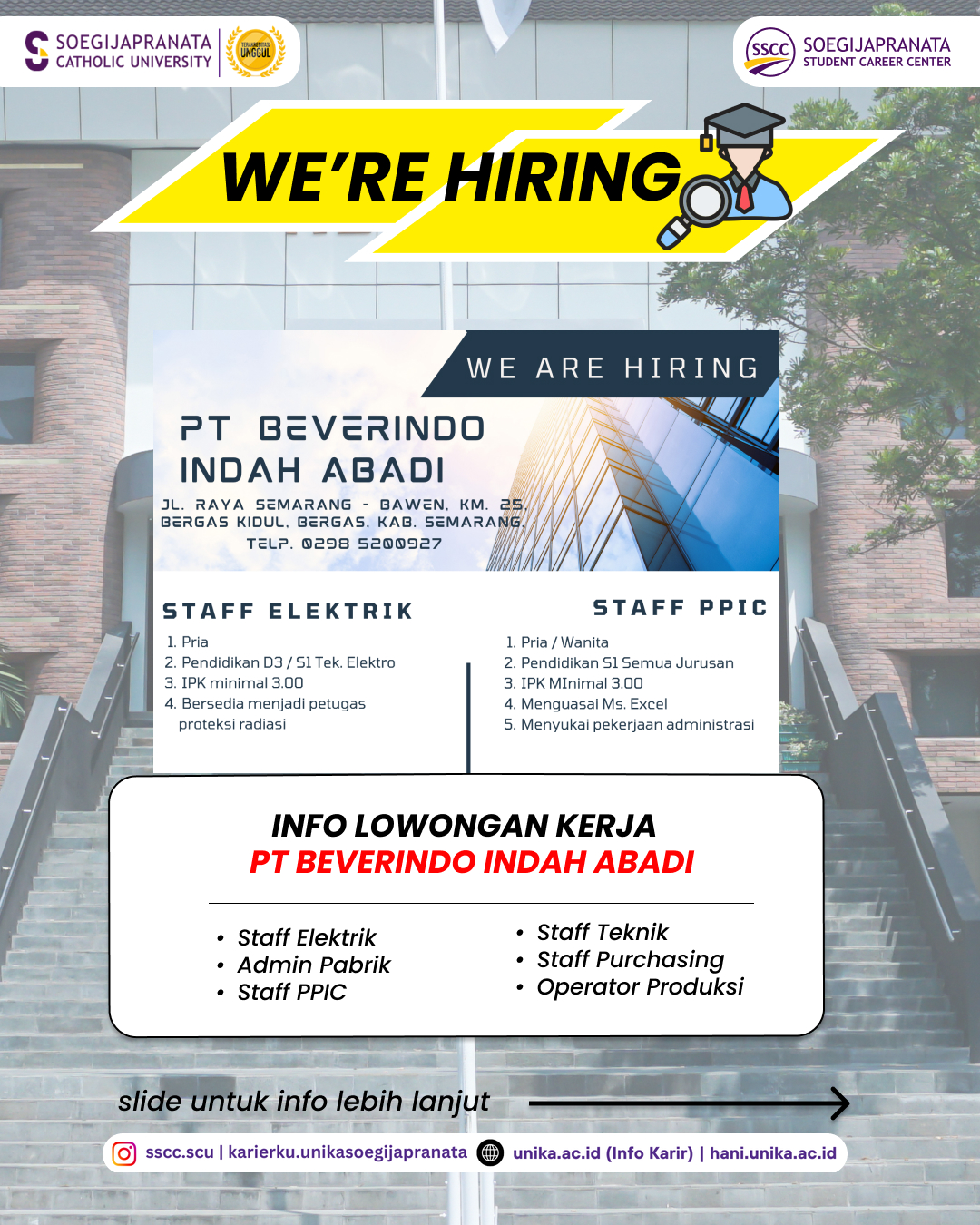 Loker Februari 2025 – PT Beverindo Indah Abadi || Job Vacancy