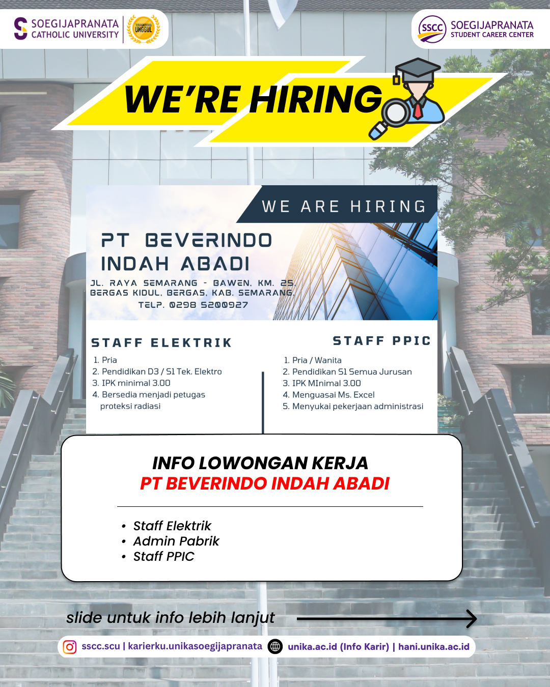 Loker Februari 2025 – PT Beverindo Indah Abadi || Job Vacancy