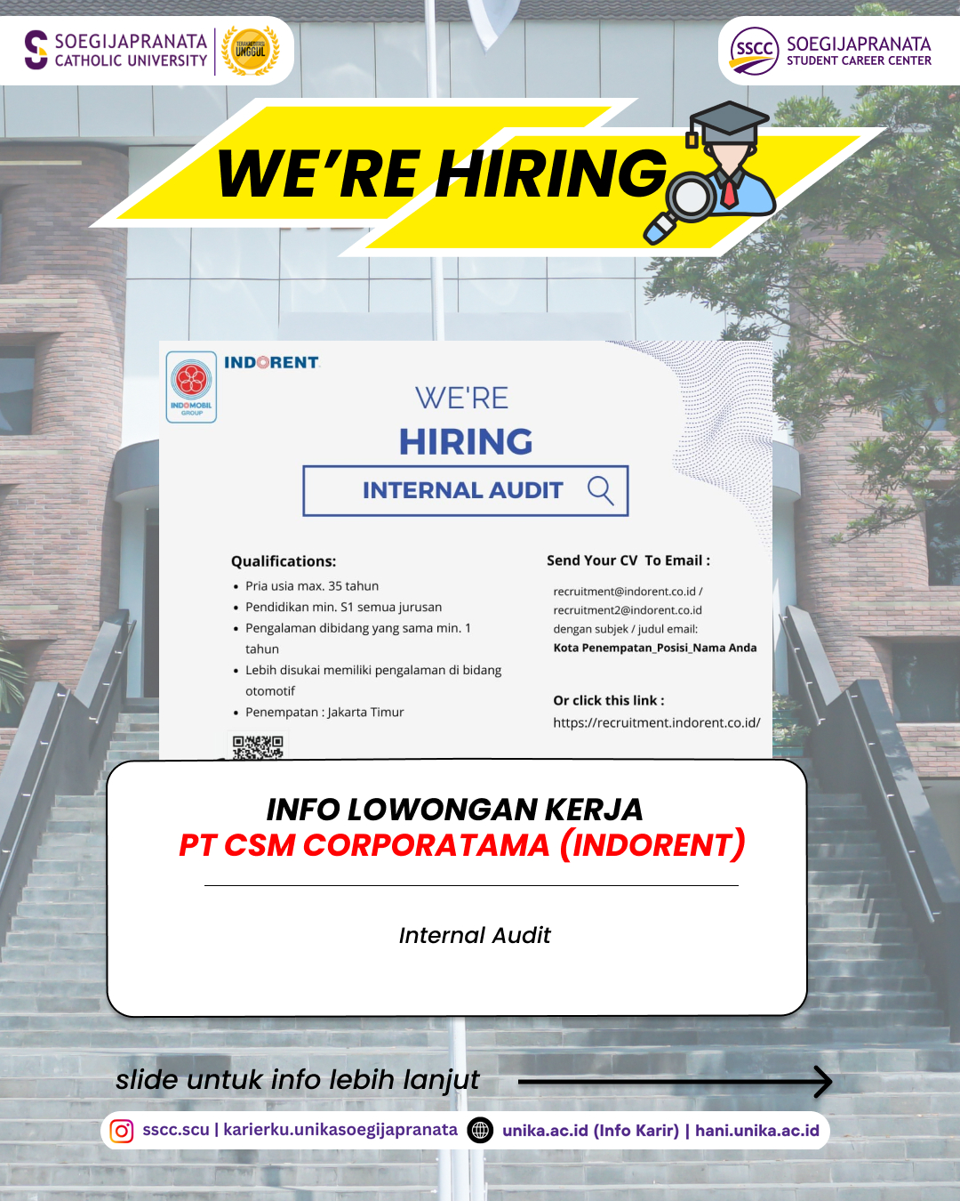 Loker Februari 2025 – PT CSM Corporatama (INDORENT) || Internal Audit Loker Februari 2025 – PT CSM Corporatama (INDORENT) || Internal Audit