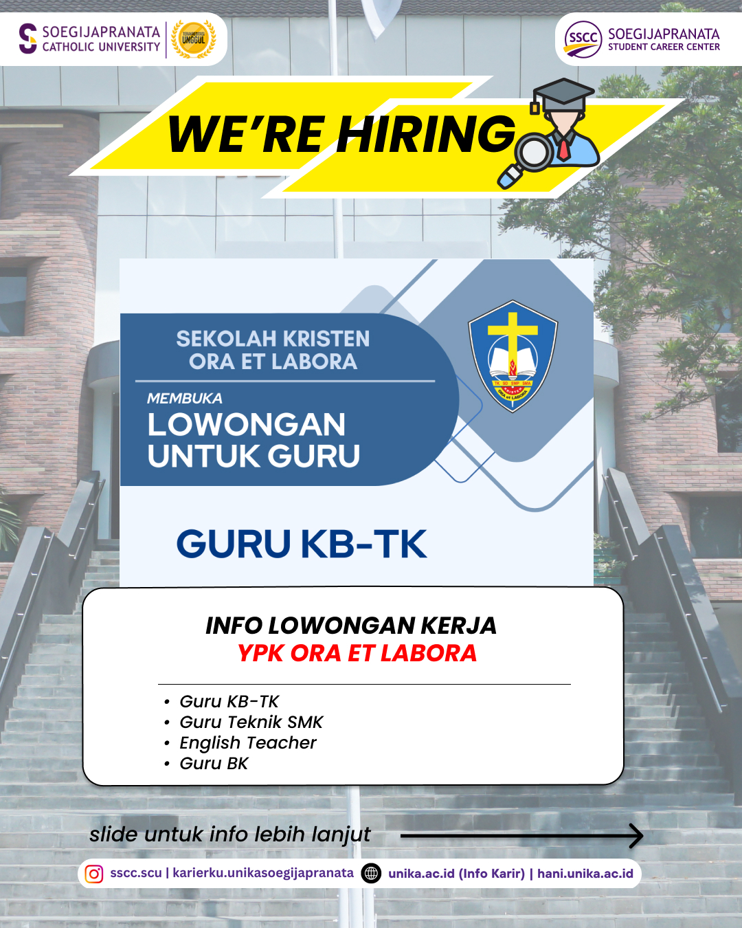 Loker Februari 2025 – YPK ORA et Labora || Job Vacancy