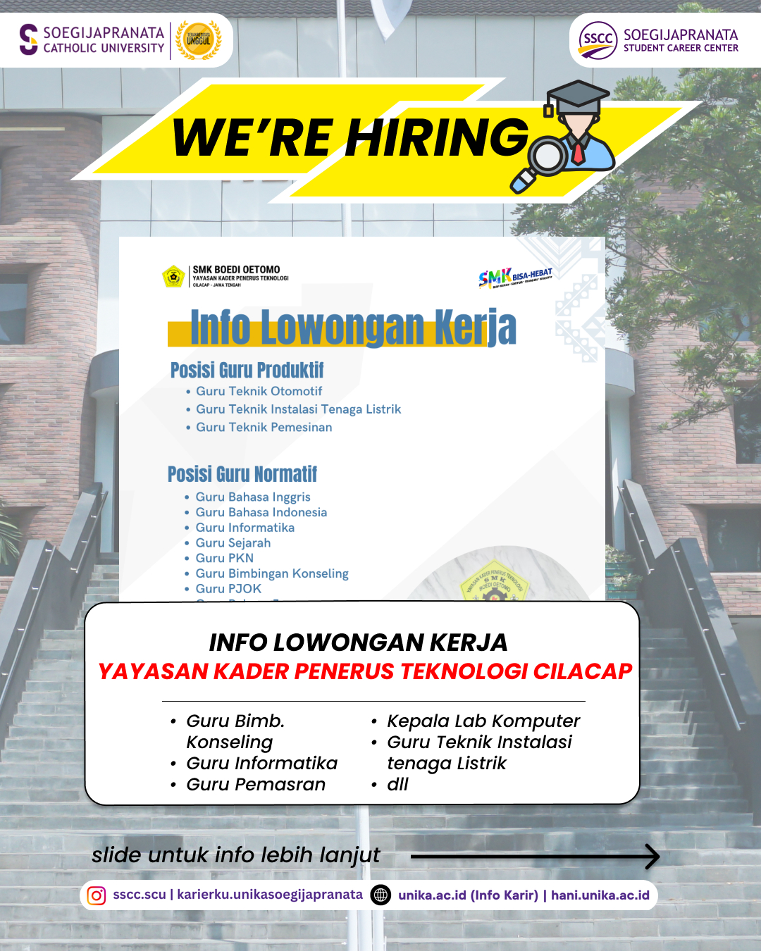 Loker Februari 2025 – Yayasan Kader Penerus Teknologi Cilacap || Job Vacancy