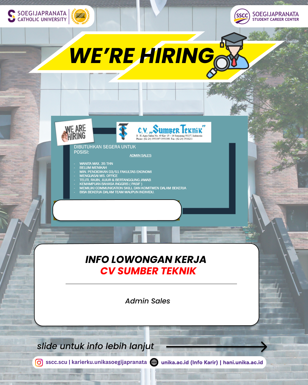 Loker Februari 2025 – CV Sumber Teknik || Admin Sales
