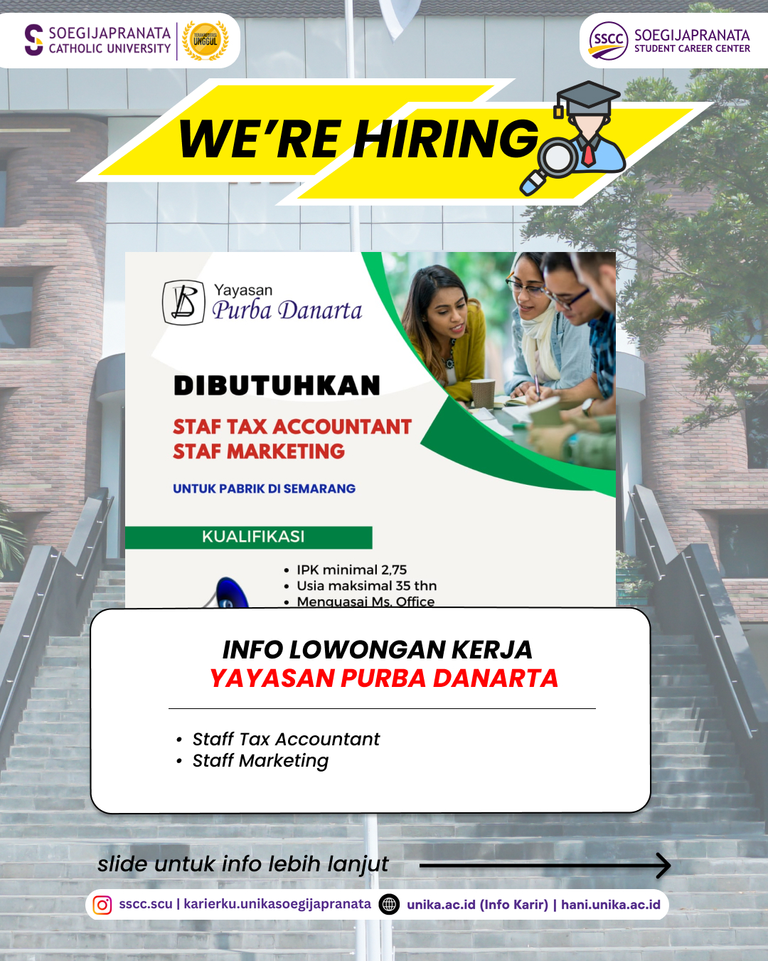 Loker Maret 2025 – Yayasan Purba Danarta || Job Vacancy Loker Maret 2025 – Yayasan Purba Danarta || Job Vacancy
