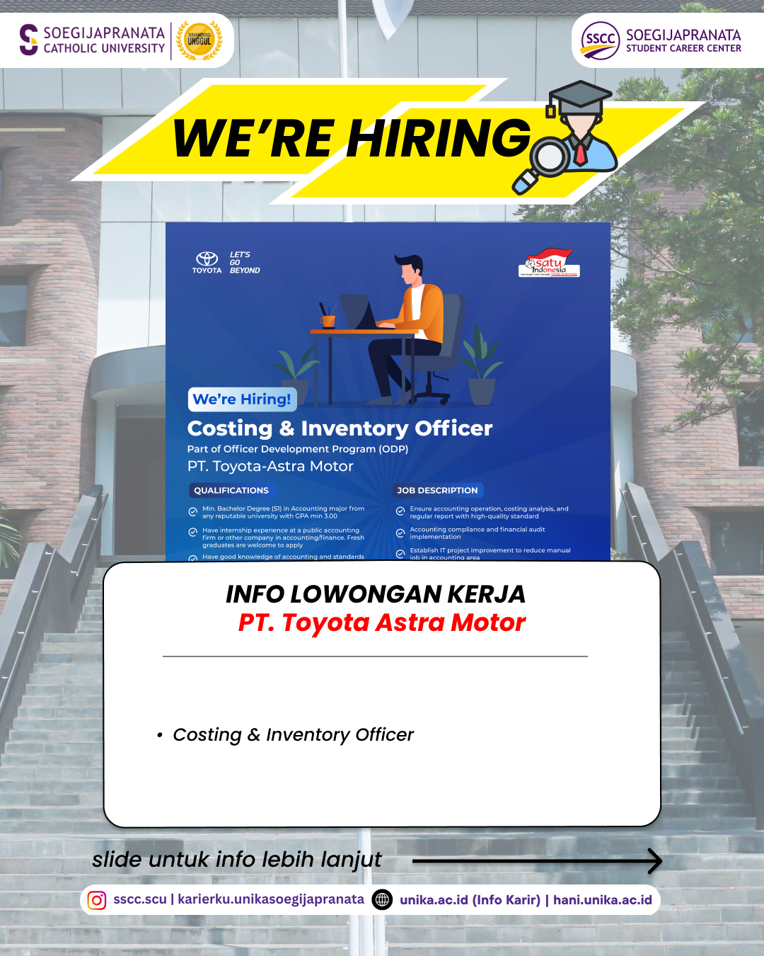 Loker juni 2025 – PT Toyota Astra Motor || Costing and Inventory Officer Loker juni 2025 – PT Toyota Astra Motor || Costing and Inventory Officer