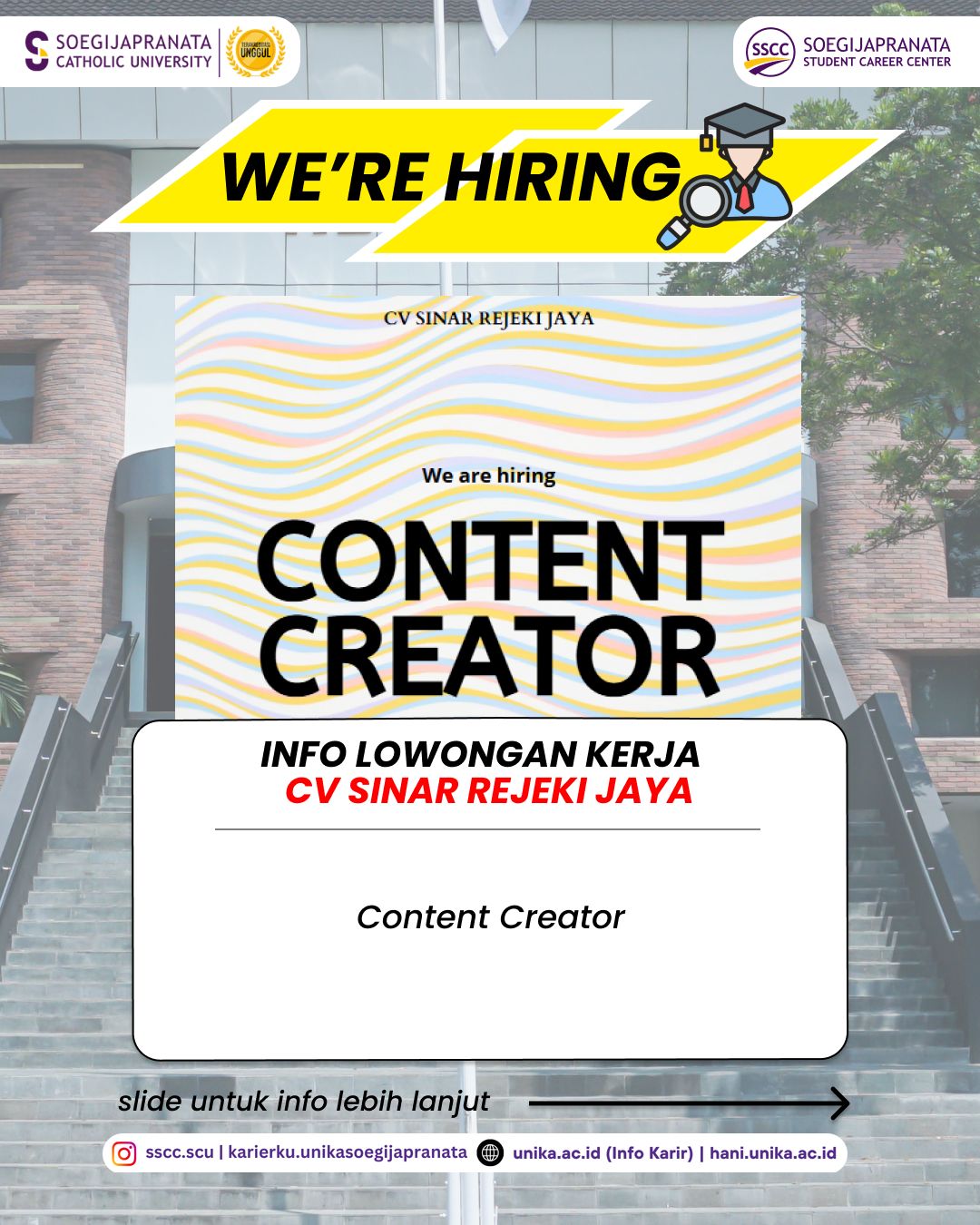 Loker Juli 2025 – CV. Sinar Rejeki Jaya || Job Vacancy