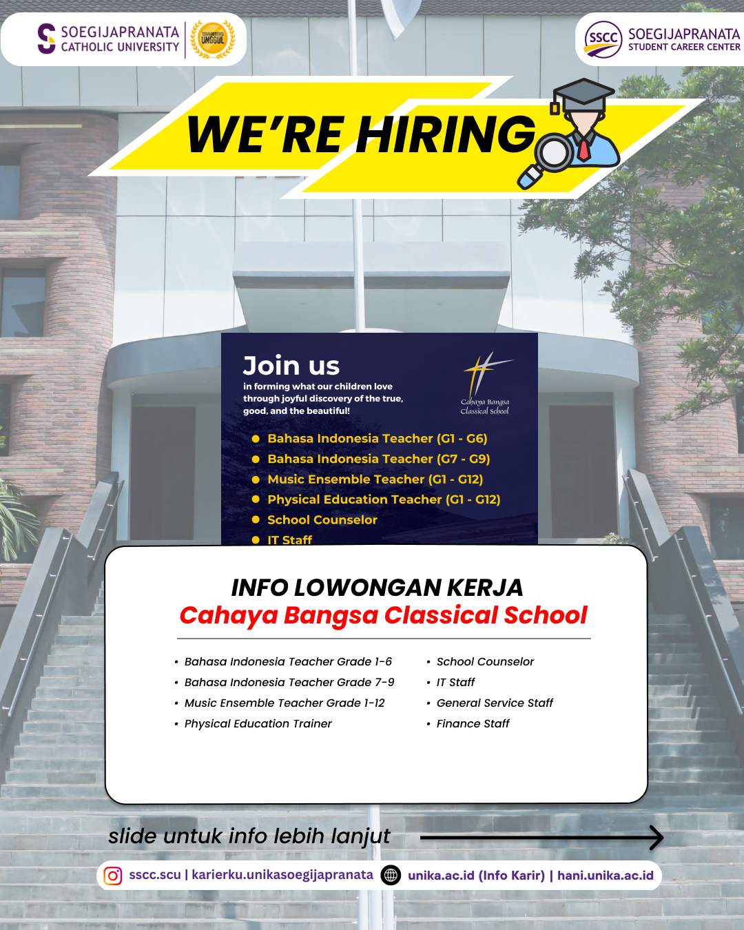 Loker Juli 2025 – Cahaya Bangsa Classical School (CBCS) || Job Vacancy