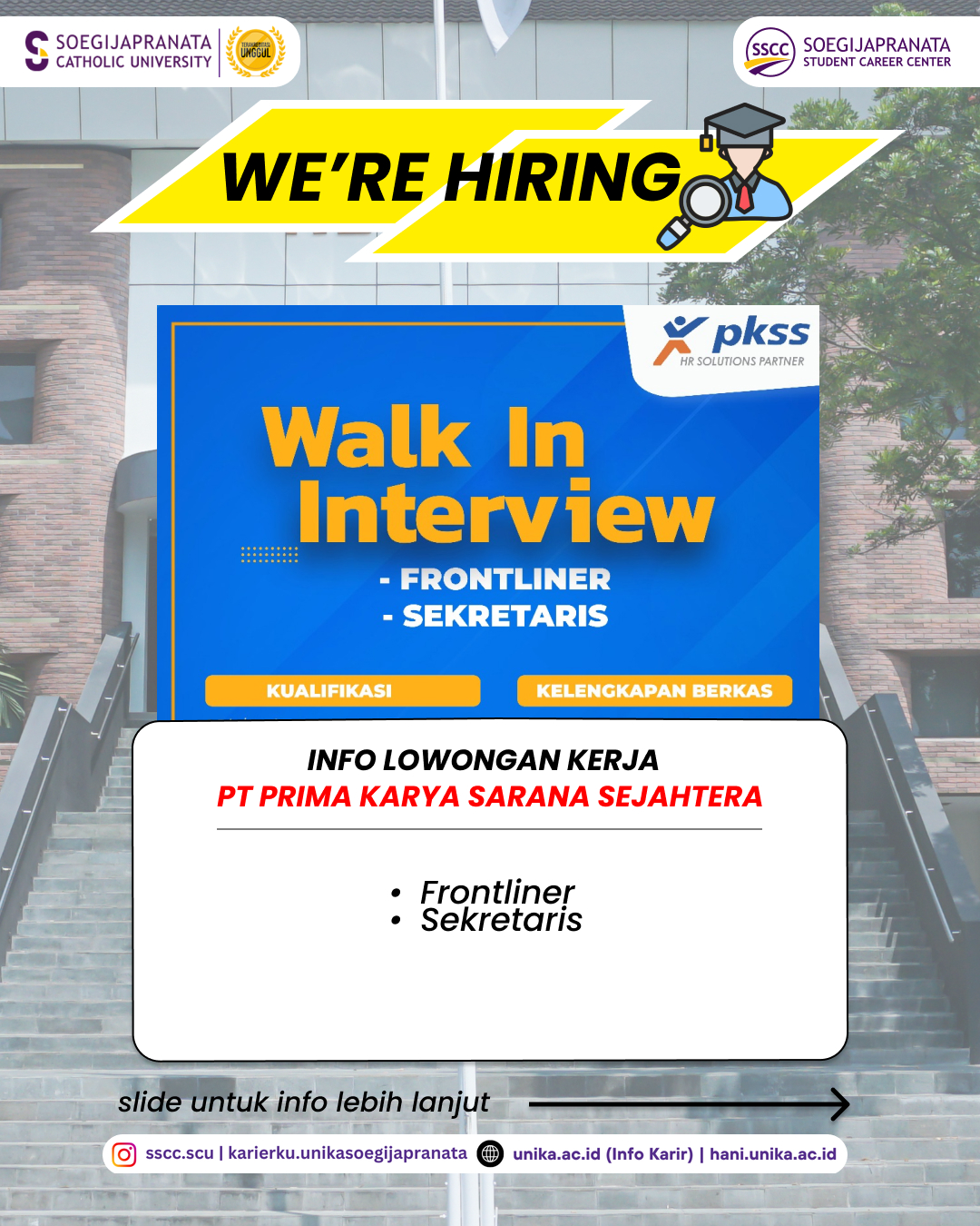 Loker Juli 2025 – PT PRIMA KARYA SARANA SEJAHTERA || Job Vacancy