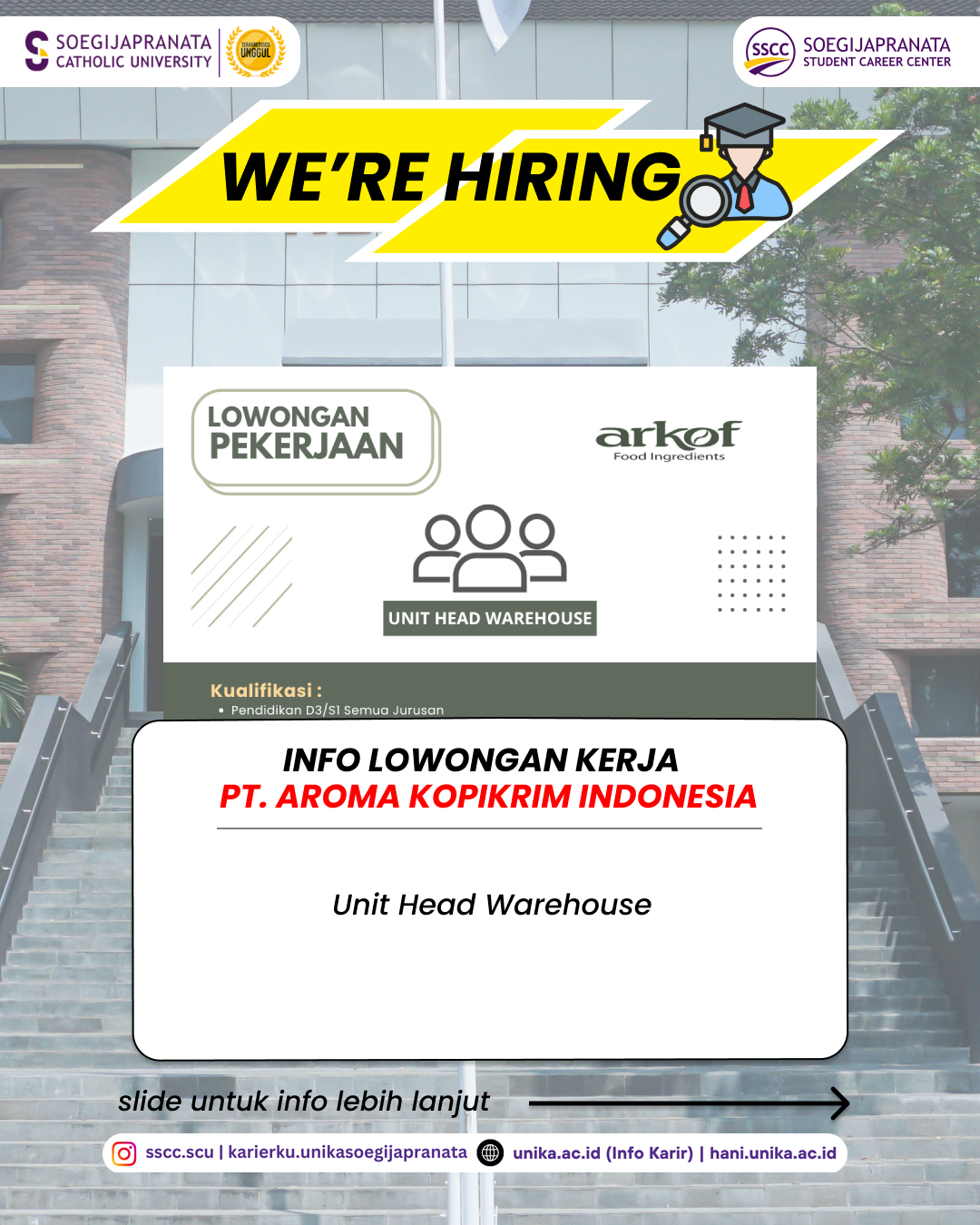 Loker Juli 2025 – PT. AROMA KOPIKRIM INDONESIA || Job Vacancy