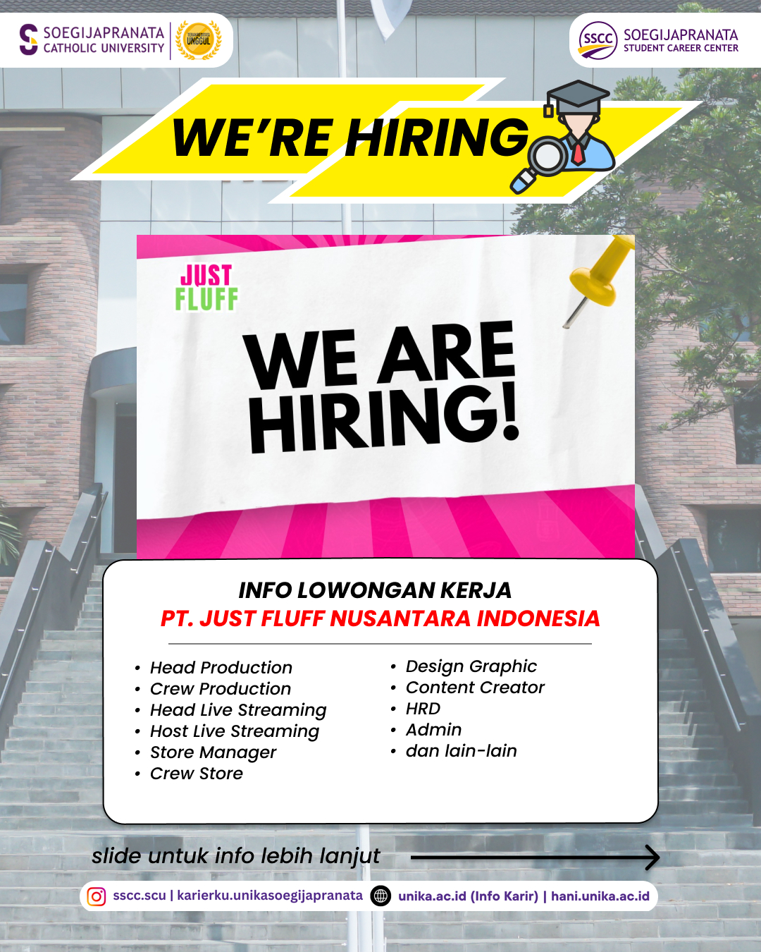 Loker Juli 2025 – PT. JUST FLUFF NUSANTARA INDONESIA || Job Vacancy
