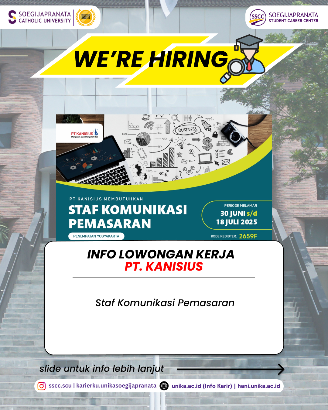 Loker Juli 2025 – PT. KANISIUS || Job Vacancy