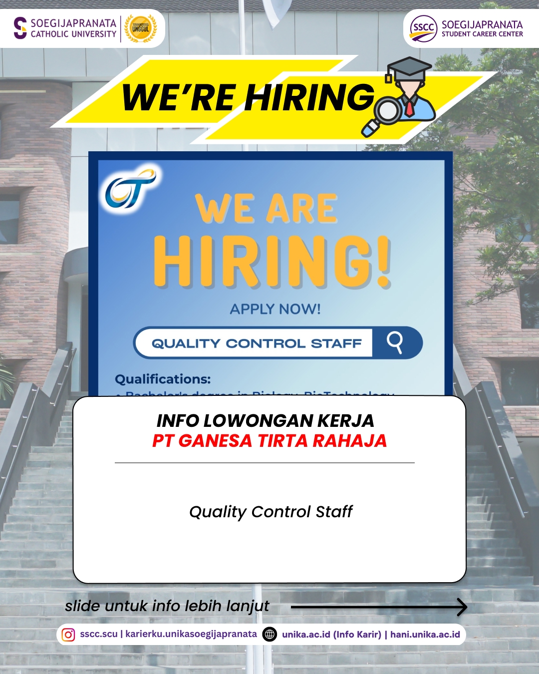 Loker Agustus 2025 – GANESA TIRTA RAHARJA(ORANG TUA GROUP) || Job Vacancy