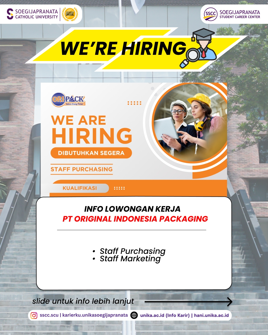 Loker Agustus 2025 – PT ORIGINIAL INDONESIA PACKAGING || Job Vacancy