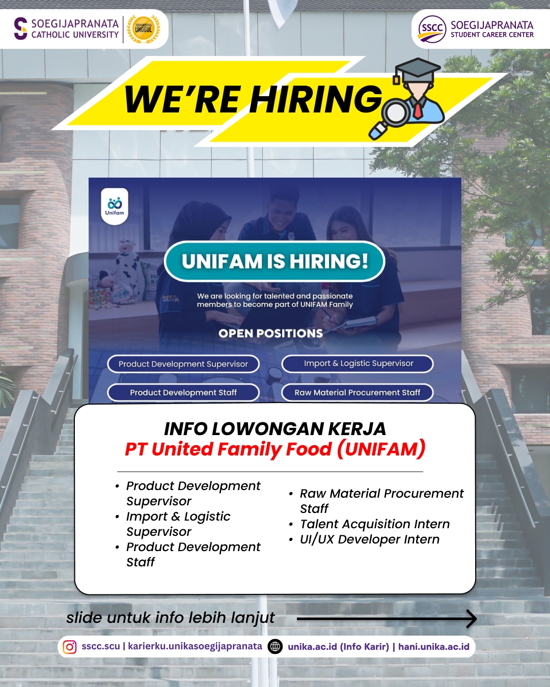 Loker Agustus 2025 – PT UNITED FAMILY FOOD(UNIFAM) || Job Vacancy