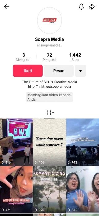UKM Soepra Media SCU Latih Anggota Kembangkan Konten TikTok Kreatif