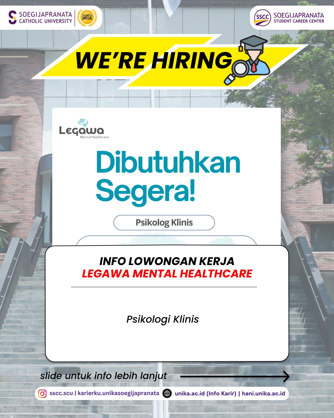 Loker September 2025 – LEGAWA MENTAL HEALTHCARE || Job Vacancy