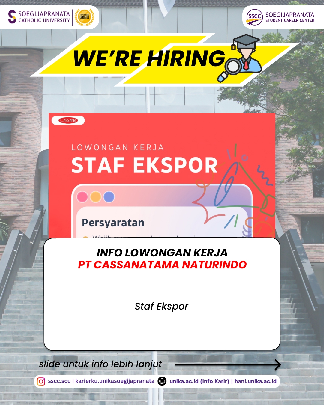 Loker September 2025 – PT CASSANATAMA NATURINDO || Job Vacancy