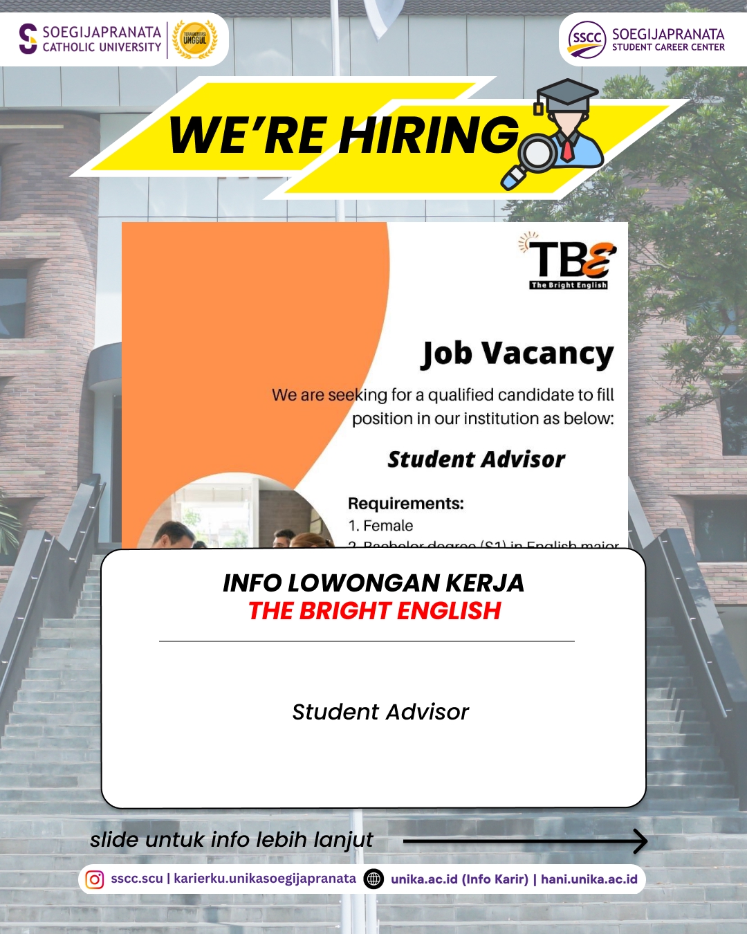 Loker September 2025 – THE BRIGHT ENGLISH || Job Vacancy