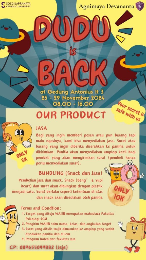 Fakultas Psikologi SCU Gelar Program ‘Konselling’ untuk Bangun Kebersamaan Mahasiswa Secara Kreatif