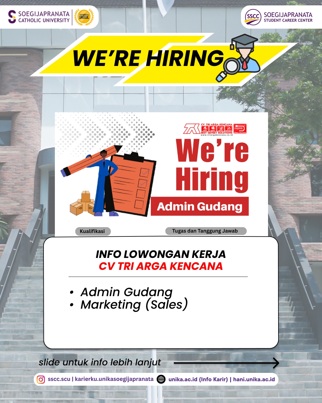 Loker Oktober 2025 – CV Tri Arga Kencana || Job Vacancy