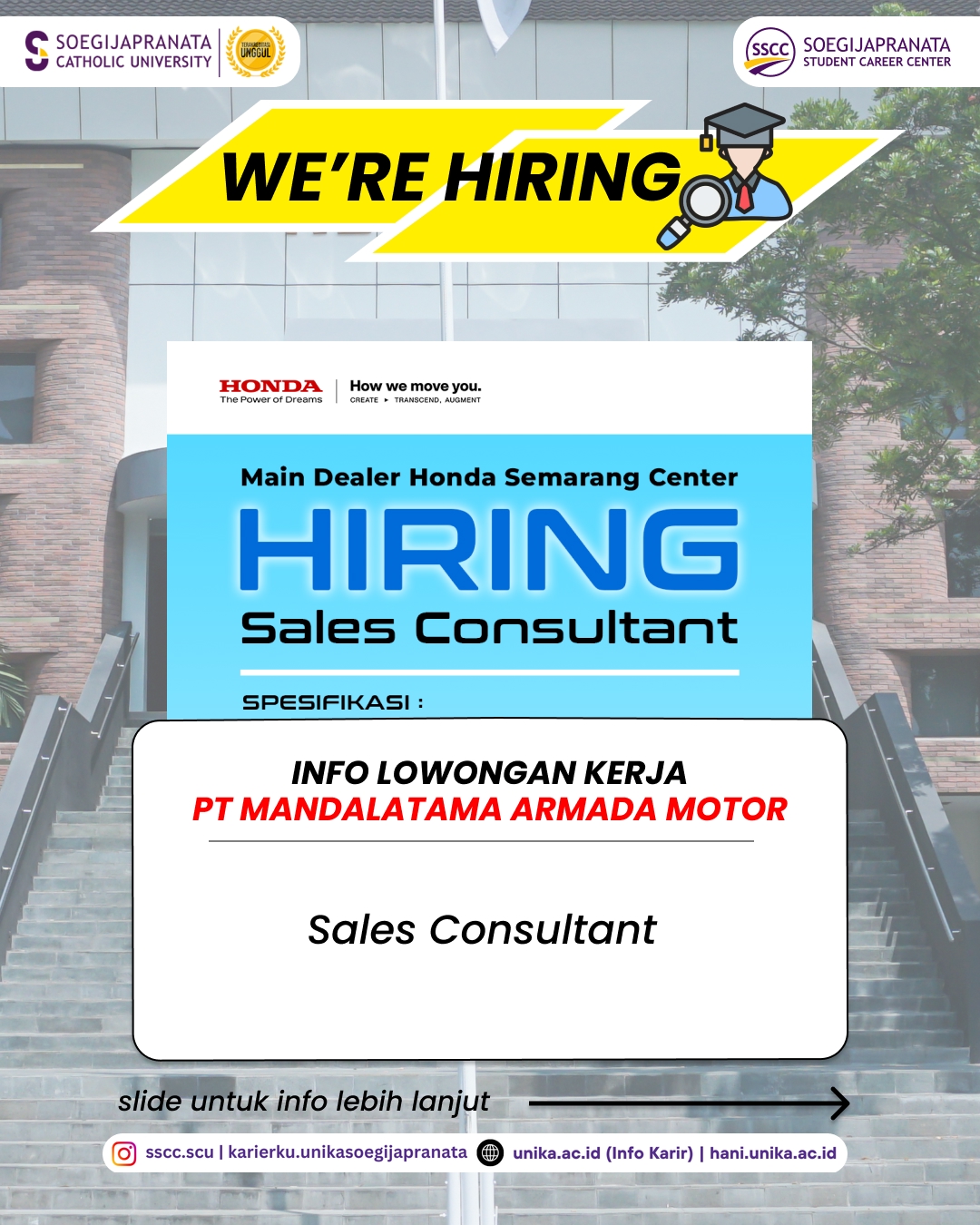 Loker Oktober 2025 – PT. Mandalatama Armada Motor (Honda Semarang Center) || Job Vacancy