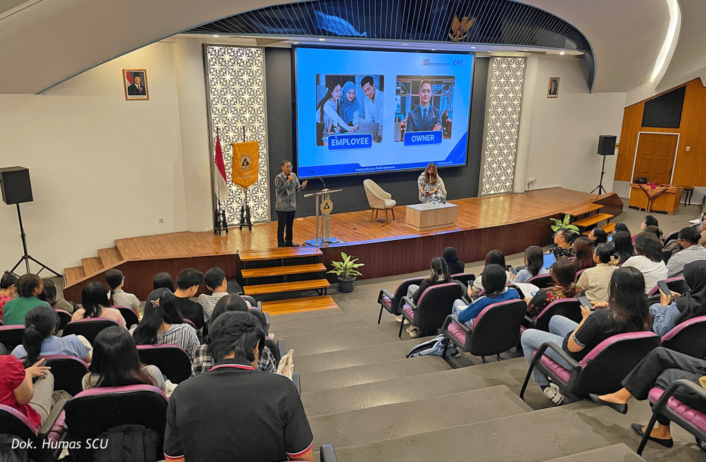 Buka Wawasan Karier Profesional, Kuliah Umum Akuntansi SCU bersama IAPI Dorong Mahasiswa Siapkan Diri jadi Akuntan Publik