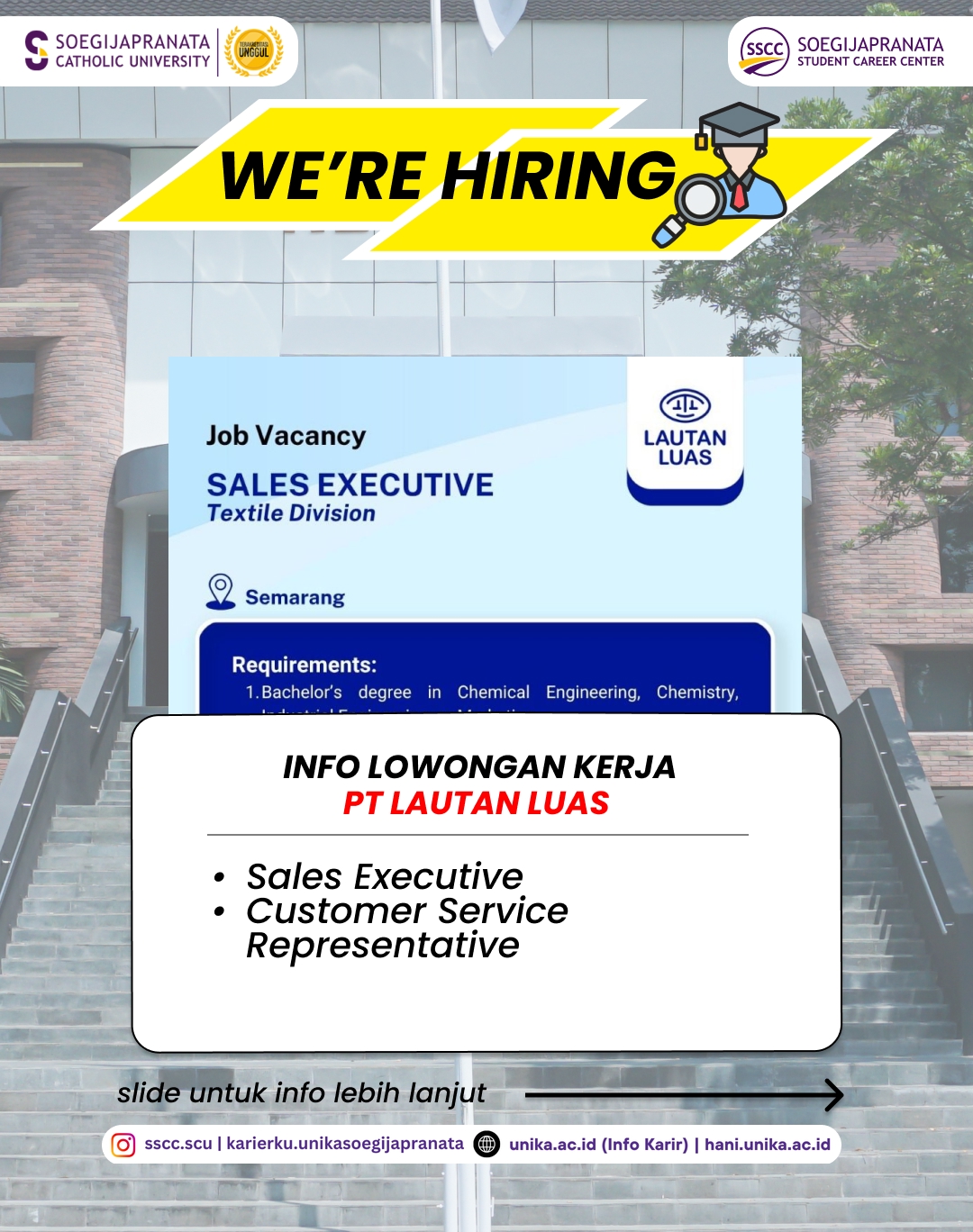 Loker November 2025 – PT Lautan Luas || Job Vacancy