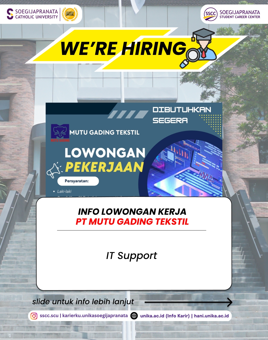 Loker November 2025 – PT Mutu Gading Tekstil || Job Vacancy