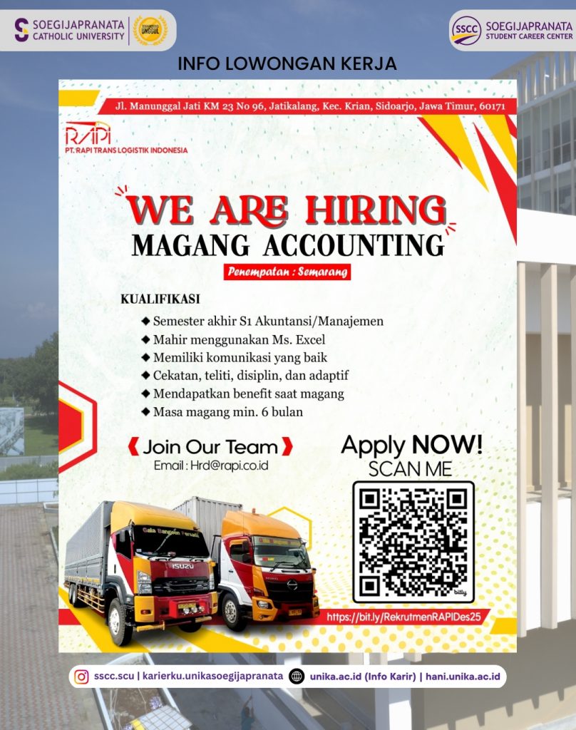 Pt Rapi Hankone Loker Desember 2025 – PT Rapi Trans Logistik Indonesia || Job Vacancy - SCU