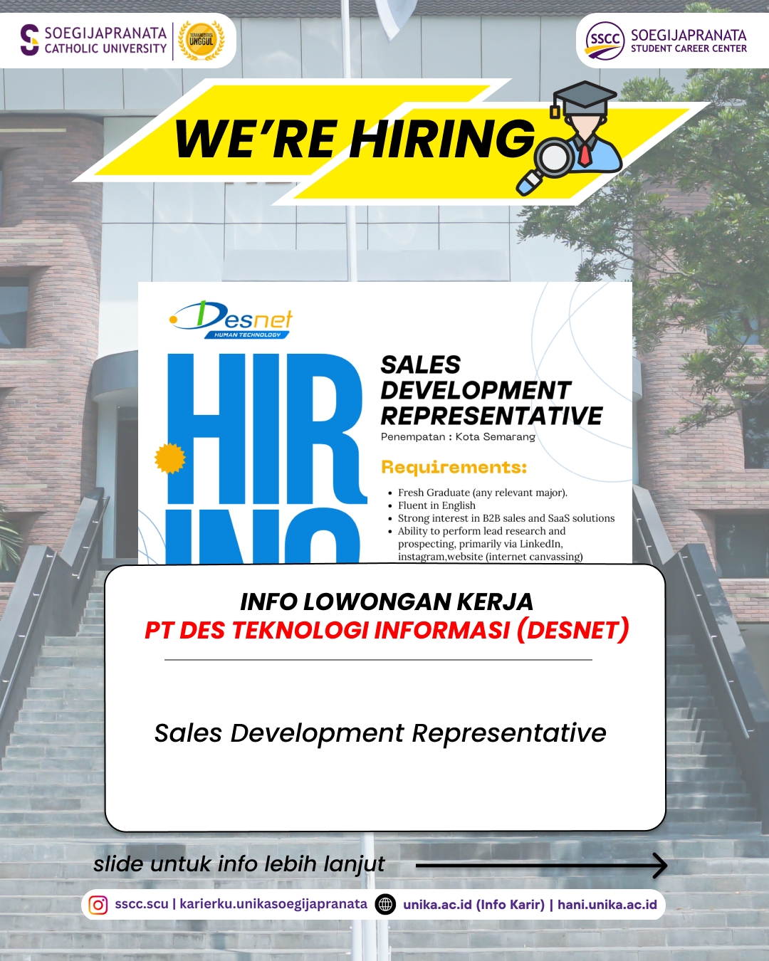 Loker Januari 2026 – PT DES Teknologi Informasi (DESNET) || Job Vacancy