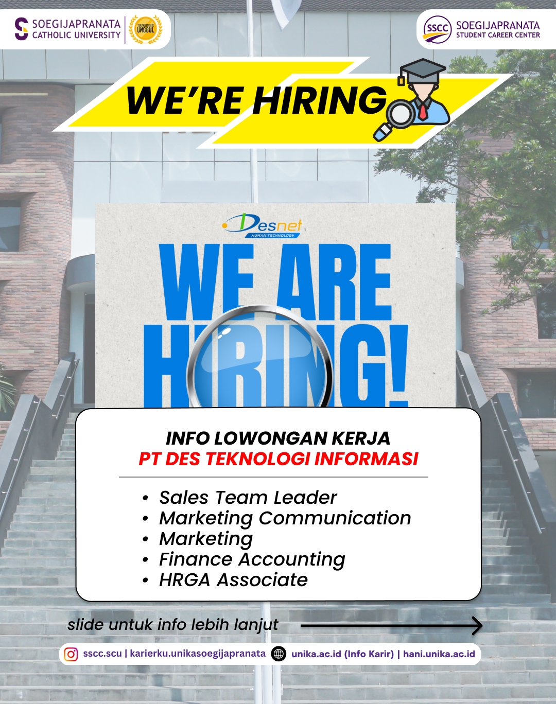 Loker Januari 2026 – PT DES Teknologi Informasi (DESNET) || Job Vacancy