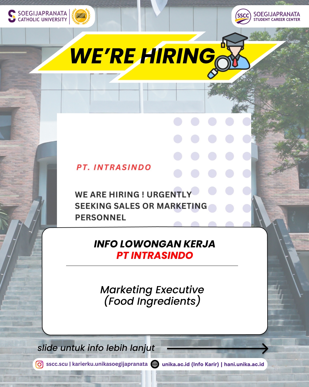 Loker Januari 2026 – PT Intrasindo || Job Vacancy