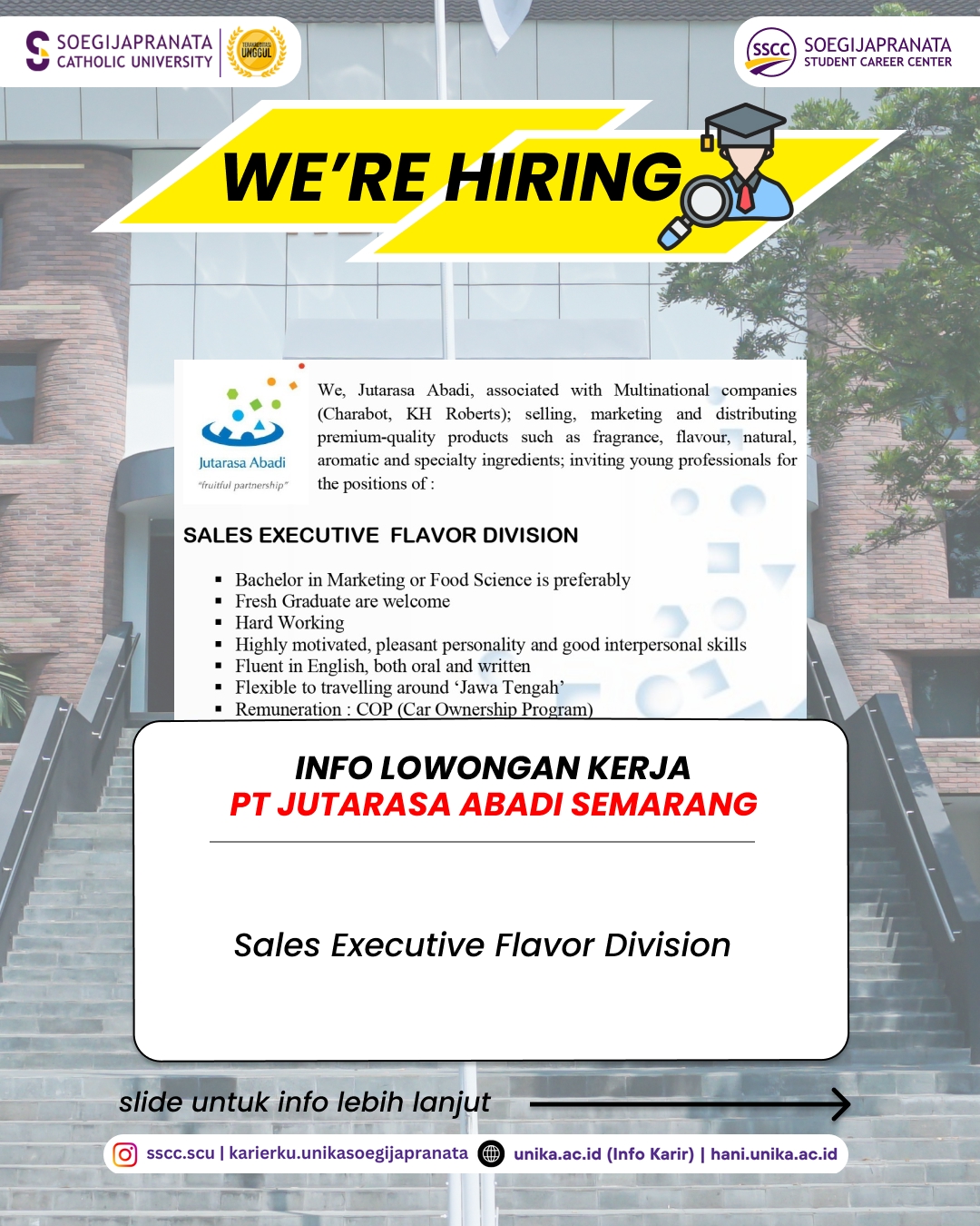 Loker Januari 2026 – PT Jutarasa Abadi Semarang || Job Vacancy