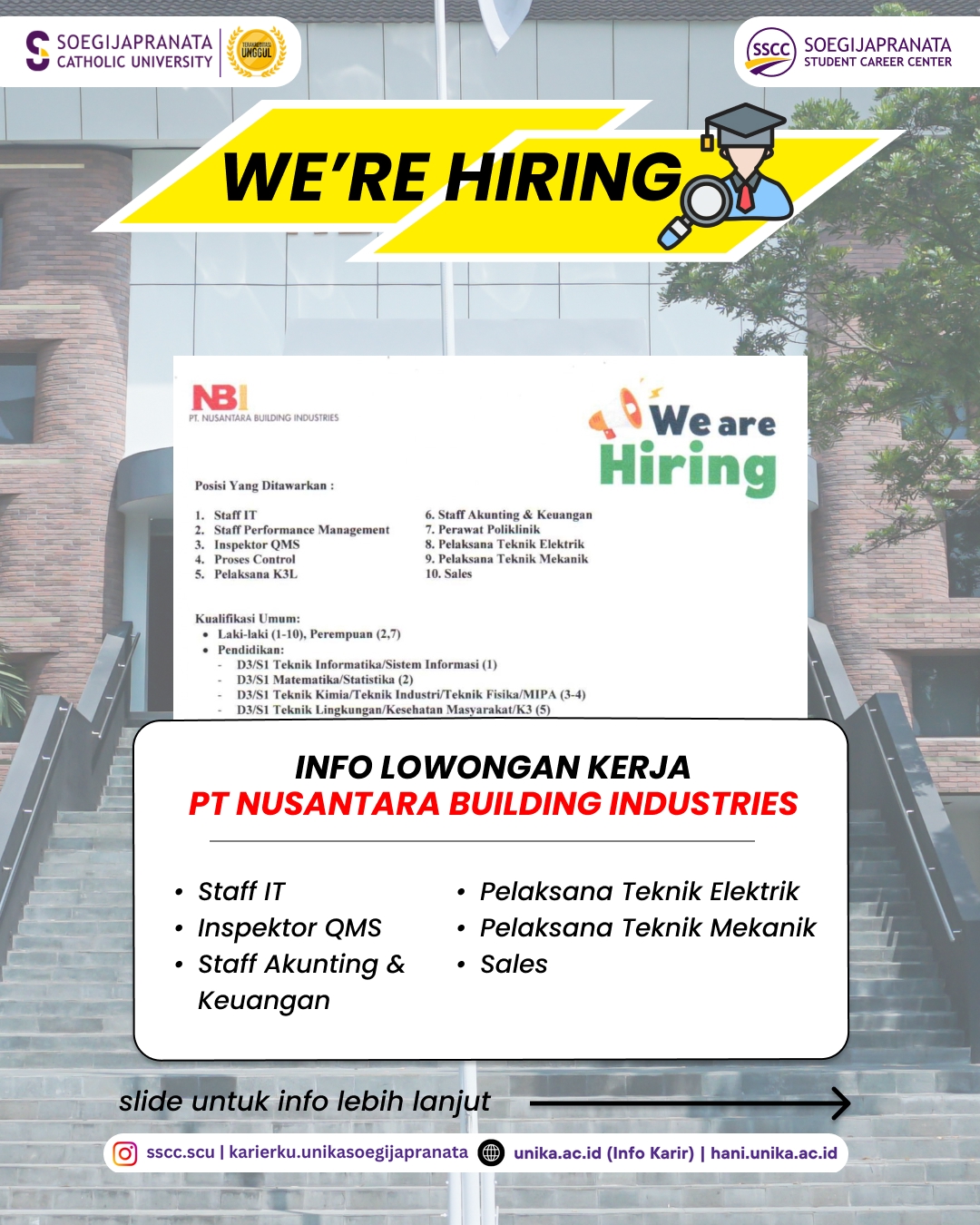 Loker Januari 2026 – PT Nusantara Building Industries  || Job Vacancy