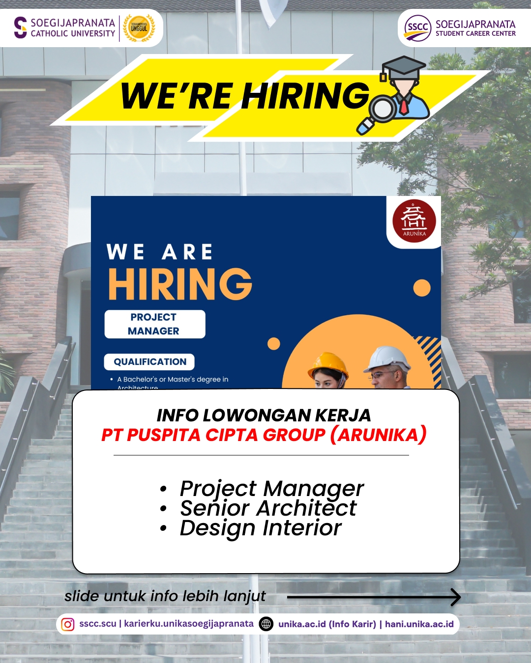 Loker Januari 2026 – PT Puspita Cipta Group (Arunika) || Job Vacancy