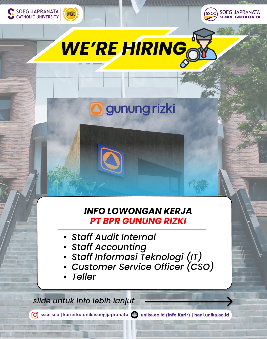 Loker Januari 2026  – PT BPR Gunung Rizki || Job Vacancy