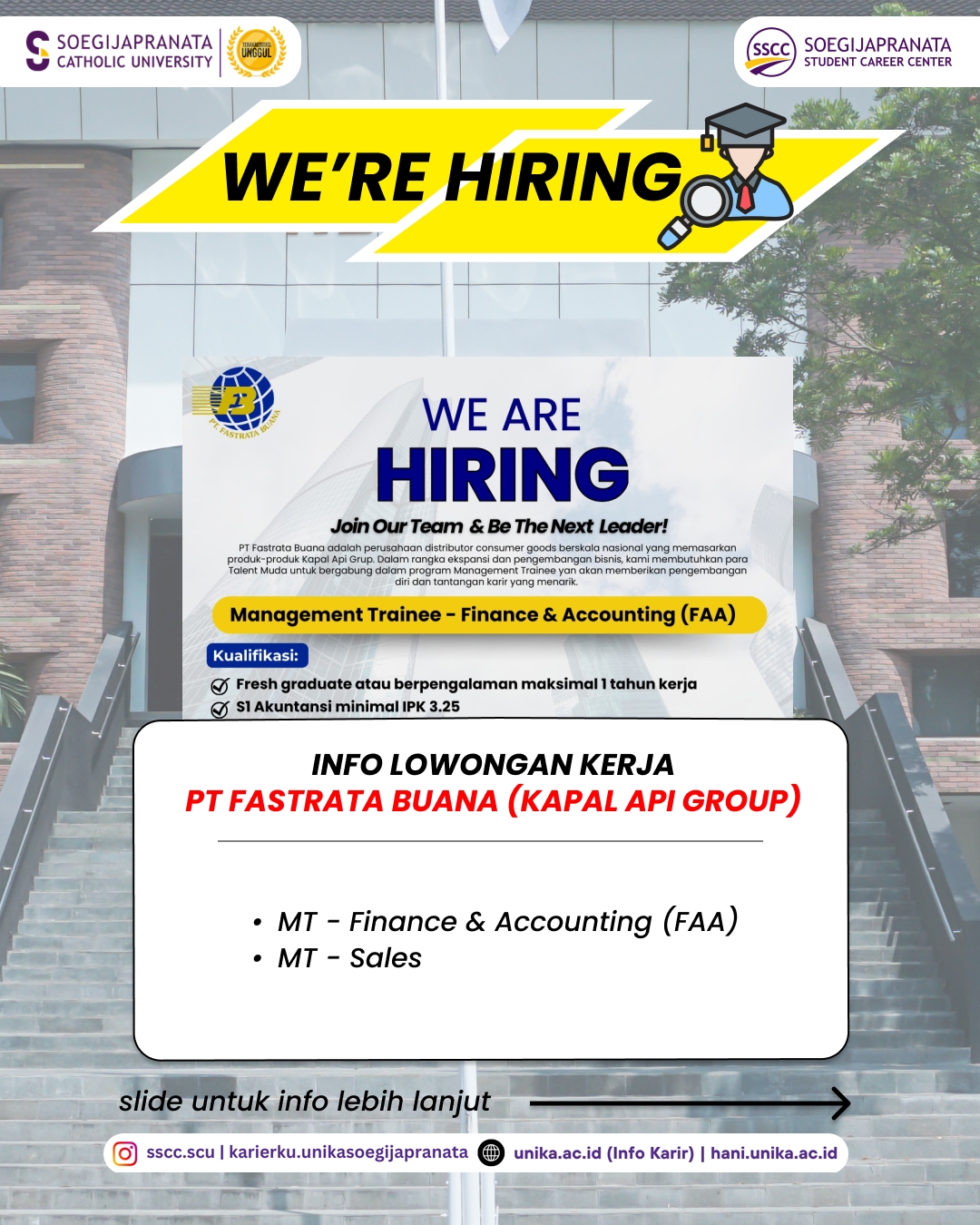 Loker Februari 2026 – PT Fastrata Buana (Kapal Api Group || Job Vacancy