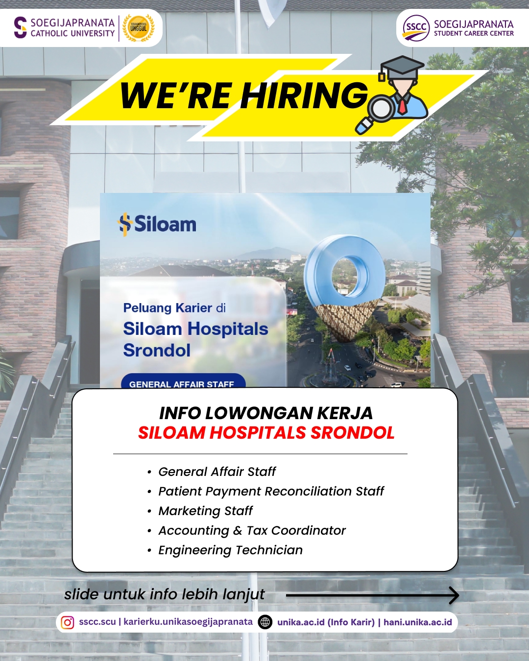 Loker Februari 2026 – Siloam Hospitals Srondol || Job Vacancy
