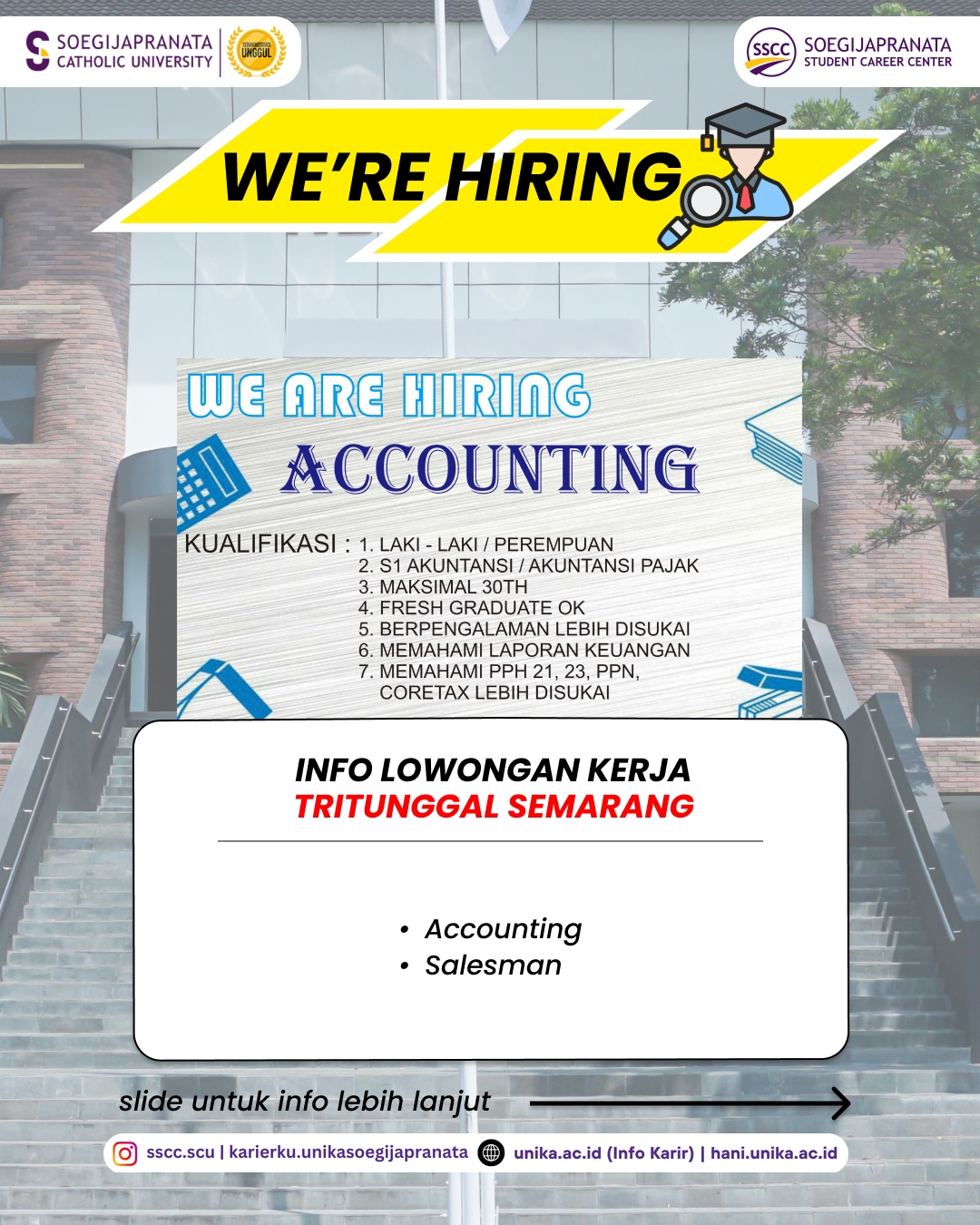 Loker Februari 2026 – Tritunggal Semarang || Job Vacancy