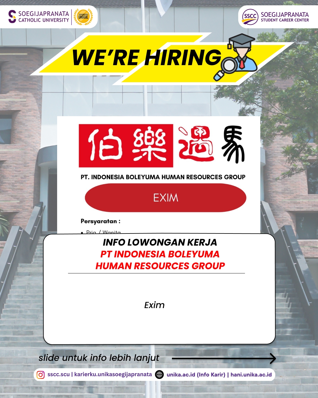 Loker Februari 2026 – PT Indonesia Boleyuma Human Resources Group || Job Vacancy