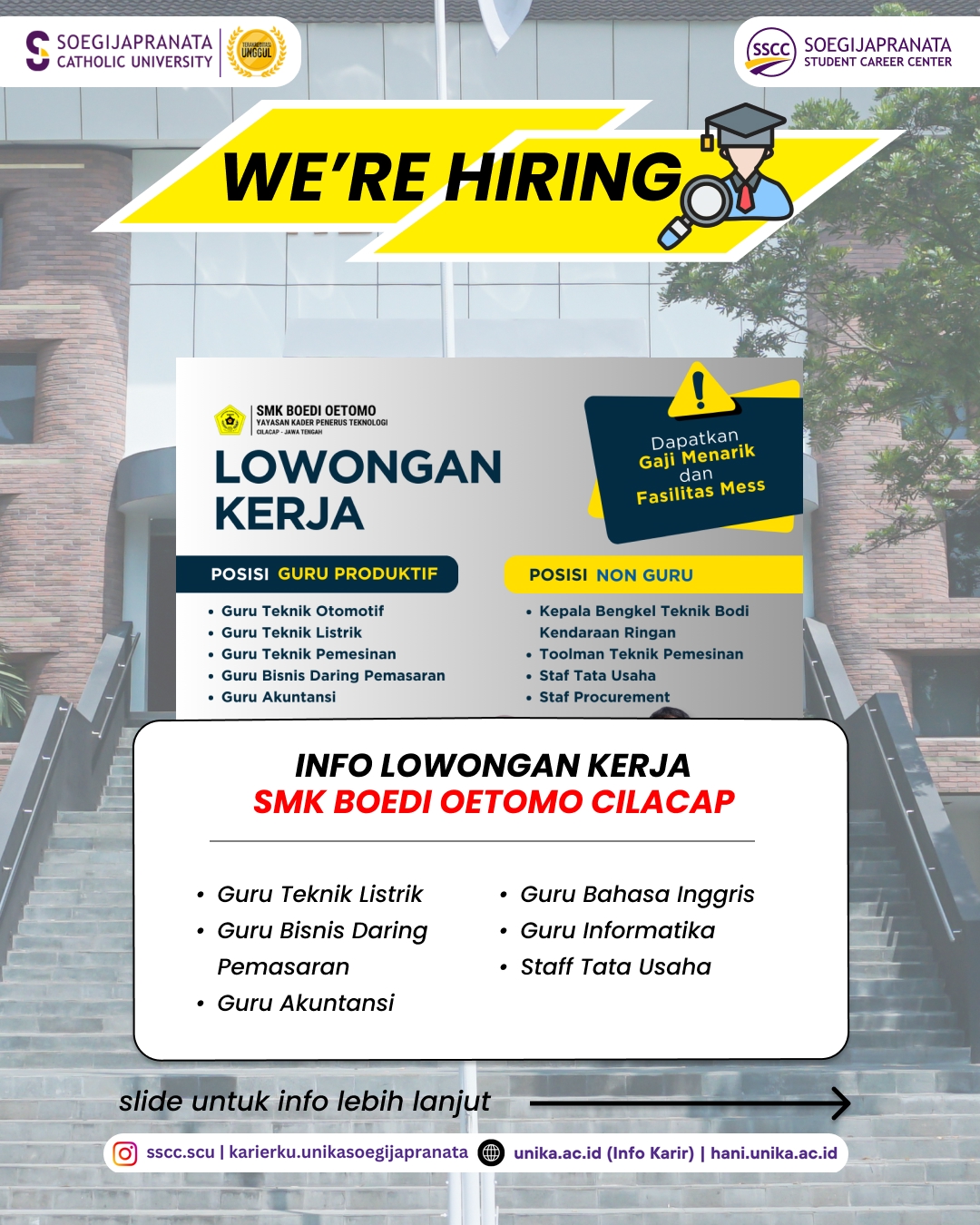 Loker Februari 2026 – SMK Boedi Oetomo Cilacap || Job Vacancy
