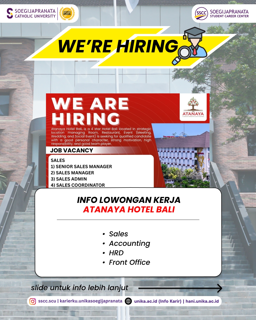 Loker Maret 2026 – Atanaya Hotel Bali || Job Vacancy