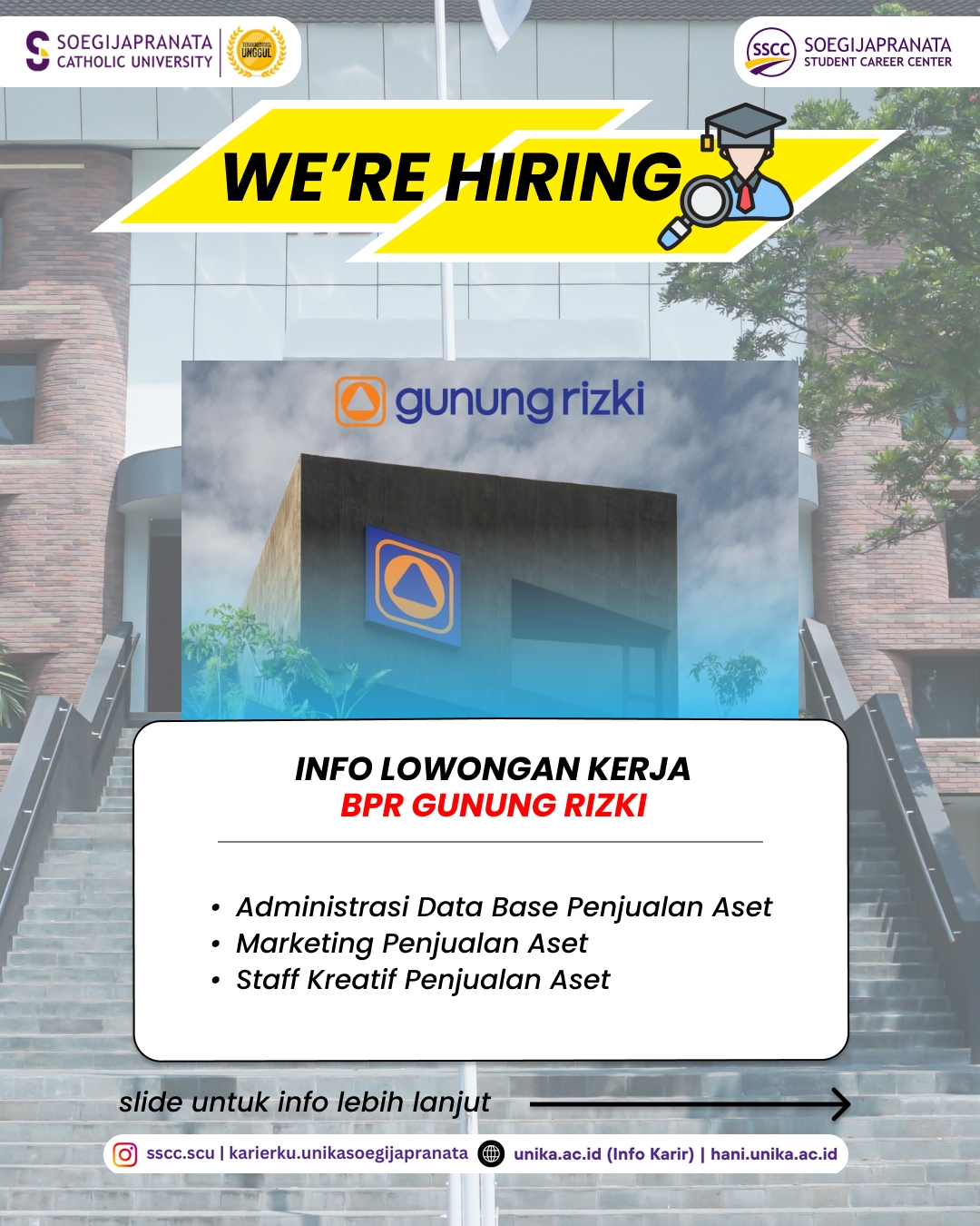 Loker Maret 2026 – BPR Gunung Rizki || Job Vacancy