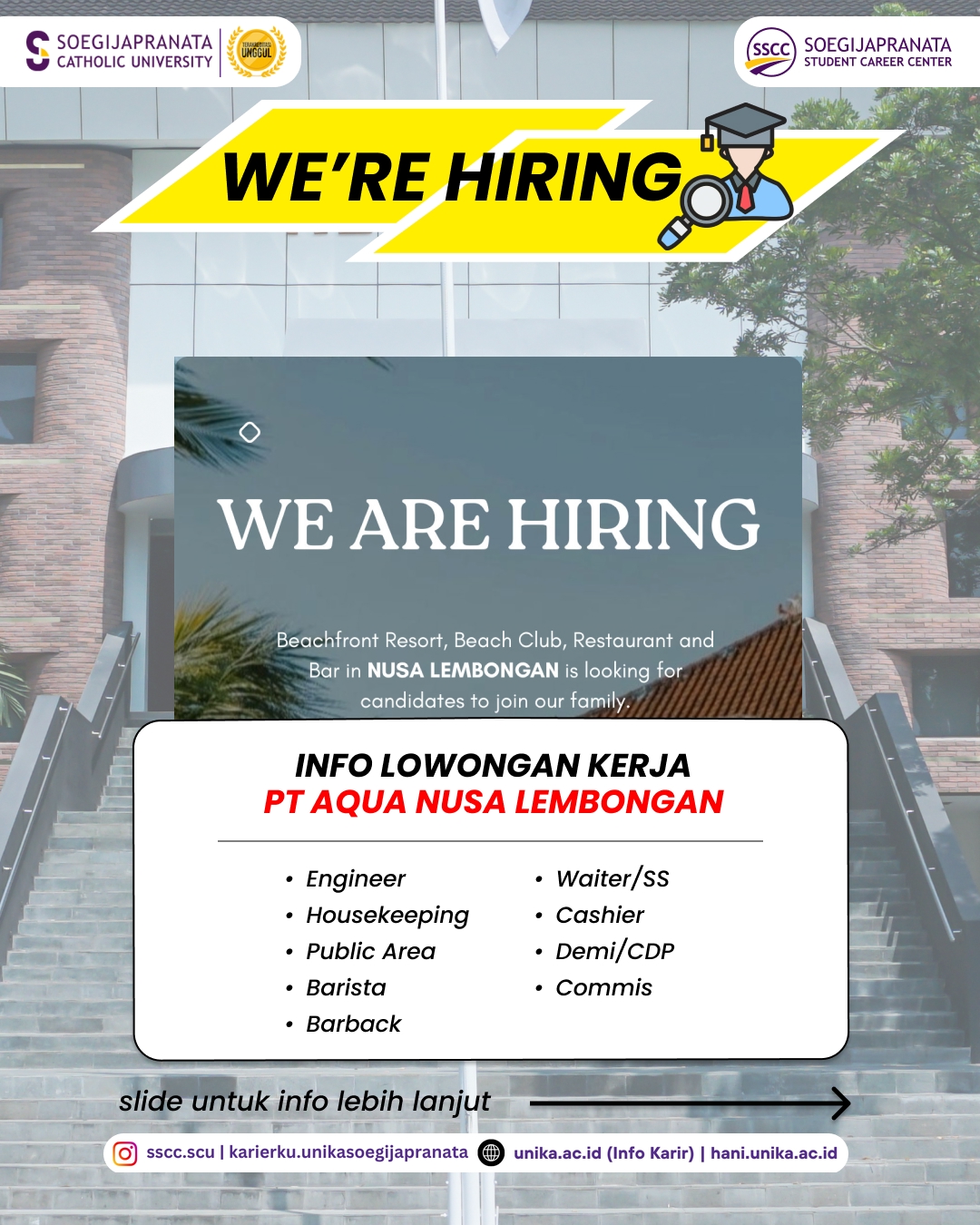 Loker Maret 2026 – PT Aqua Nusa Lembongan || Job Vacancy