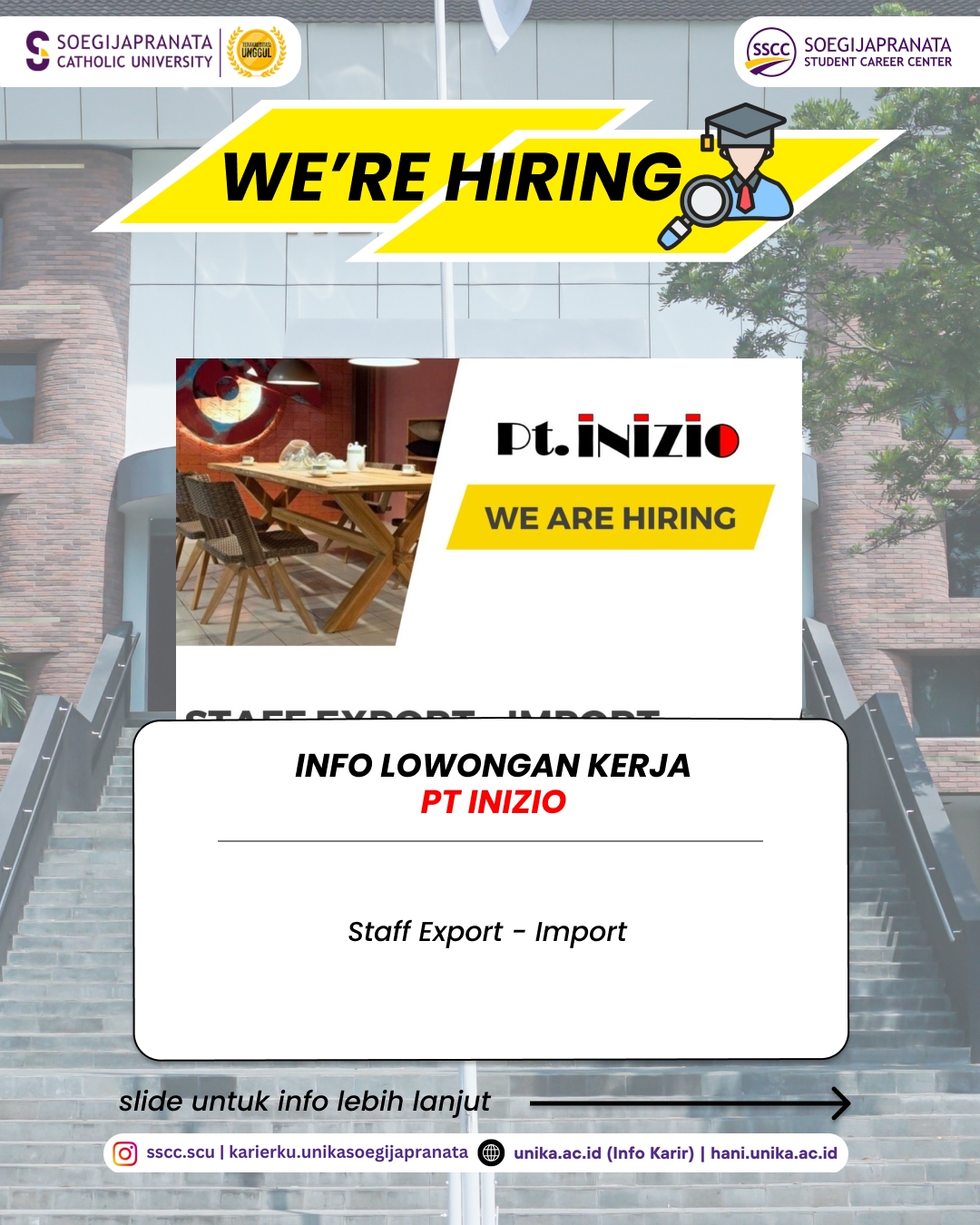 Loker Maret 2026 – PT Inizio || Job Vacancy