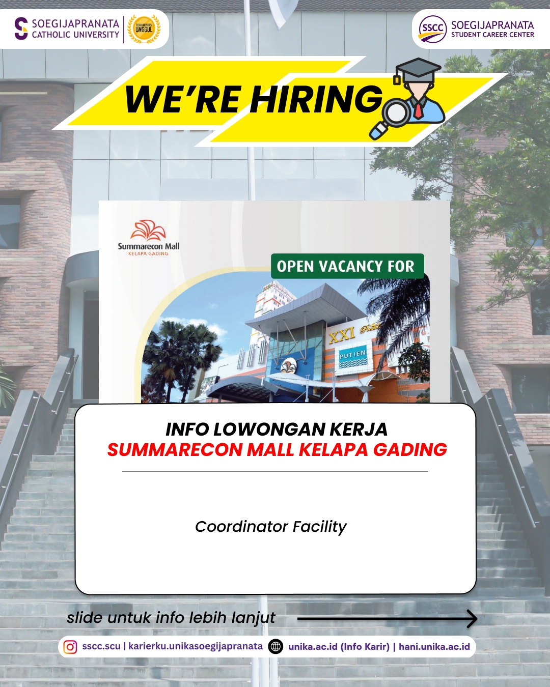 Loker Maret 2026 – Summarecon Mall Kelapa Gading || Job Vacancy