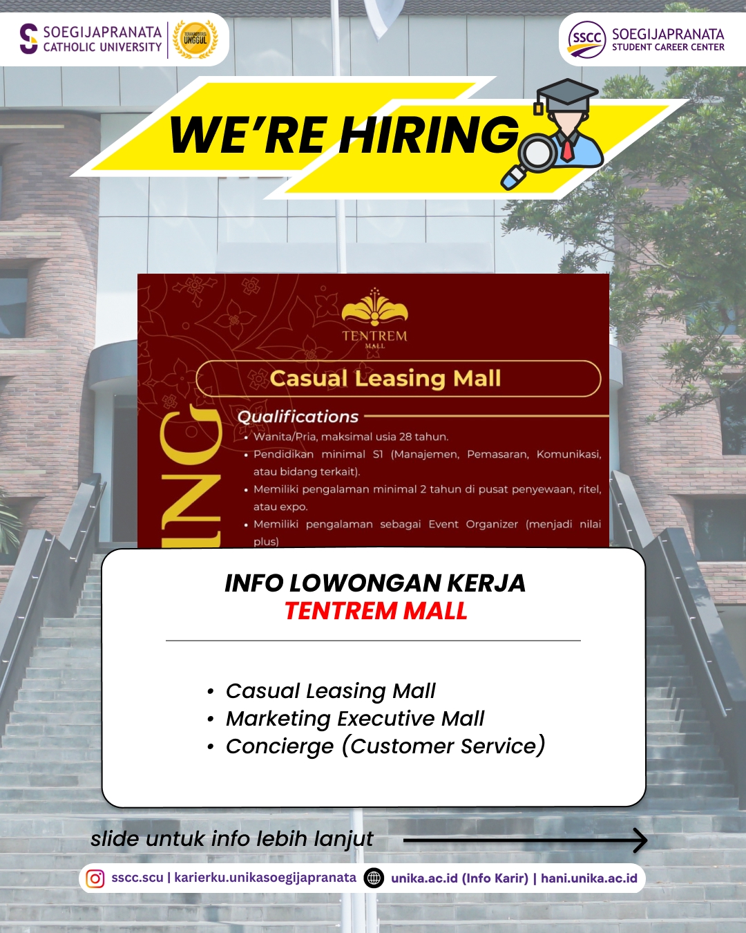 Loker Maret 2026 – Tentrem Mall || Job Vacancy