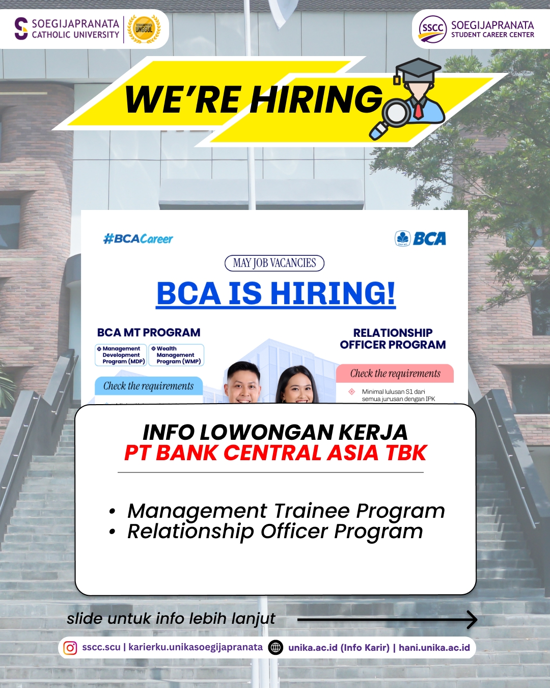Loker Mei 2026 – PT Bank Central Asia Tbk (Bank BCA) || Job Vacancy
