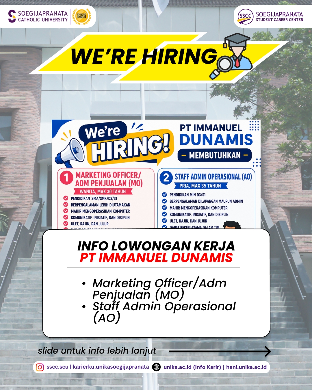 Loker Mei 2026 – PT Immanuel Dunamis || Job Vacancy